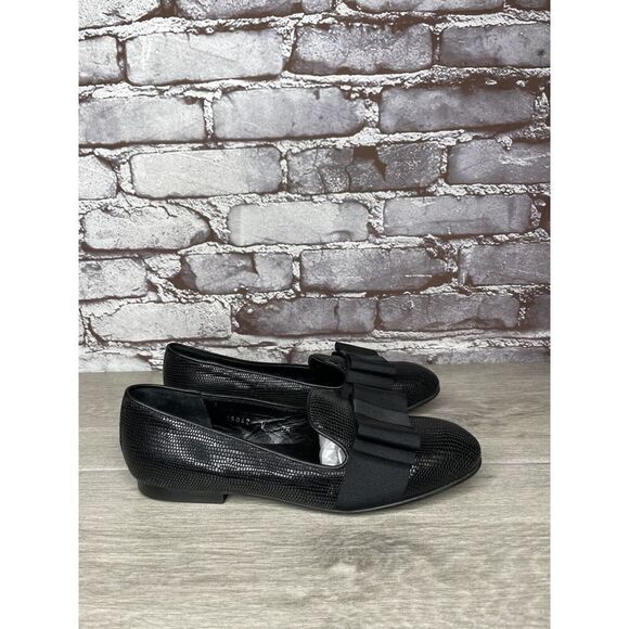 Ted & Muffy Black Leather Bow Slip On Heel Pump Shoes Women’s Sz 36EU/6M US - Picture 12 of 16